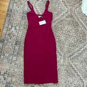 lovers and friends fuchsia midi dress